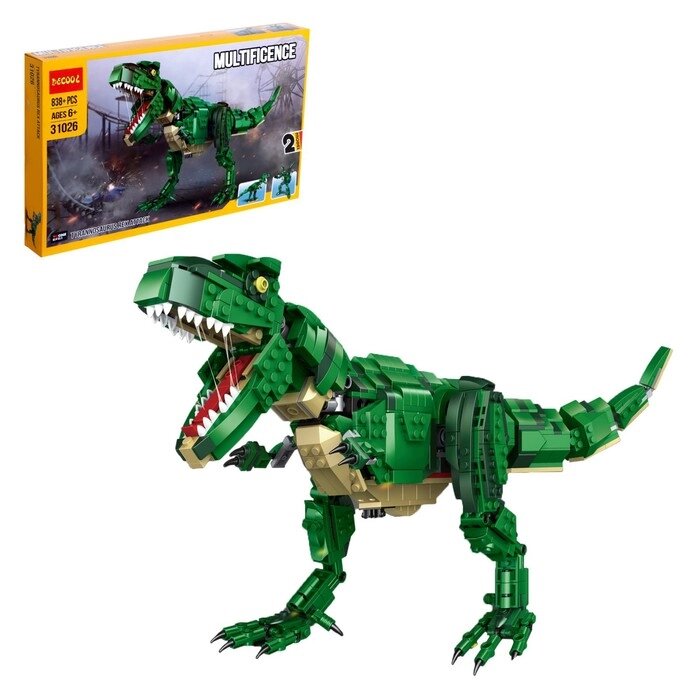 Конструктор блочный "Динобот Тиранозавр", 2 варианта сборки, 838 деталей от компании Интернет-гипермаркет «MOLL» - фото 1