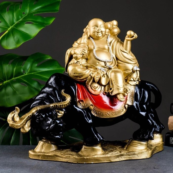 Копилка "Хоттей на буйволе" красное золото от компании Интернет-гипермаркет «MOLL» - фото 1