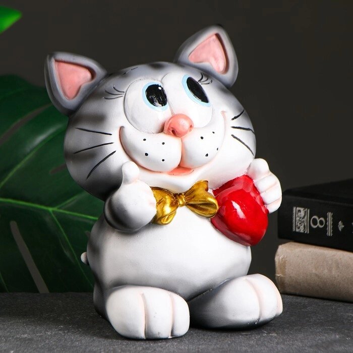 Копилка "Мартовский кот" серый 16х14х21см от компании Интернет-гипермаркет «MOLL» - фото 1