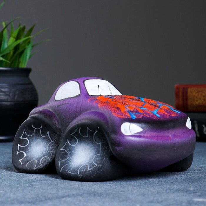 Копилка "Машина" фиолетовая 9х15см от компании Интернет-гипермаркет «MOLL» - фото 1