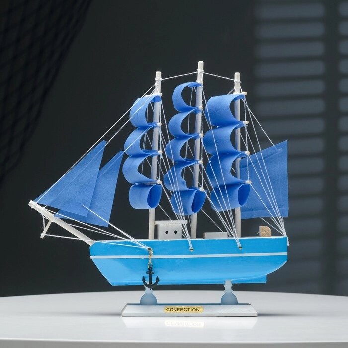 Корабль сувенирный средний "Лазурь" 24*5*23см от компании Интернет-гипермаркет «MOLL» - фото 1