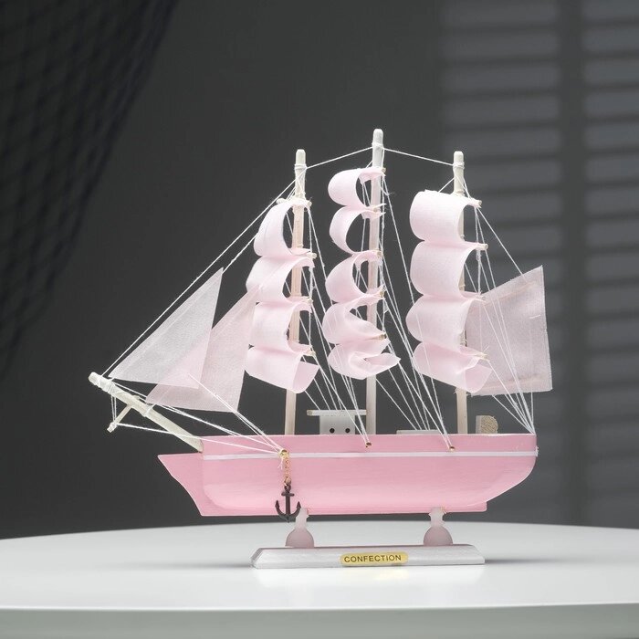 Корабль сувенирный средний "Розовое облако" 24*5*23см от компании Интернет-гипермаркет «MOLL» - фото 1