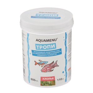 Корм для рыб aquamenu "тропи", 600 мл