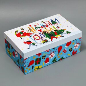 Коробка подарочная "Новогоднее веселье", 32,5 20 12,5 см