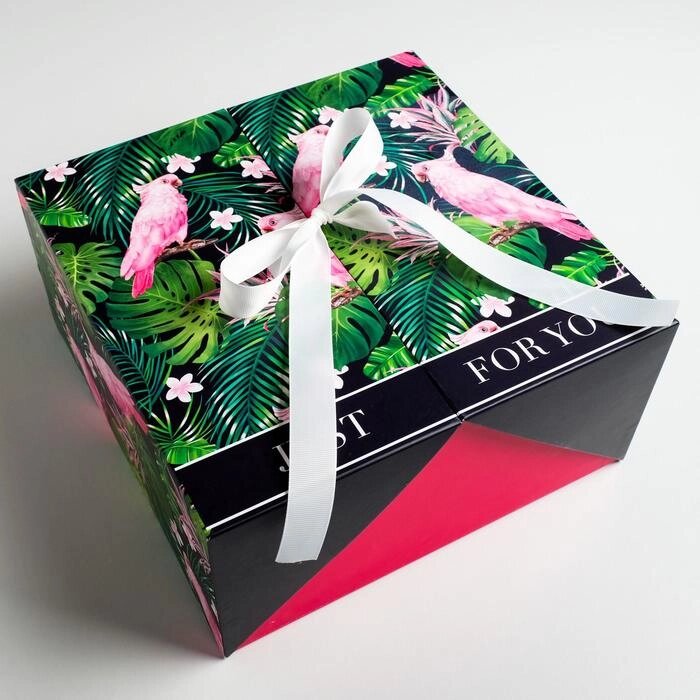 Коробка подарочная "Тропики", 29,5  29,5  14,5 см от компании Интернет-гипермаркет «MOLL» - фото 1