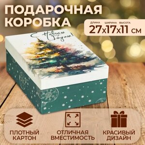 Коробка прямоугольная "Елка новогодняя" ,27 17 11 см