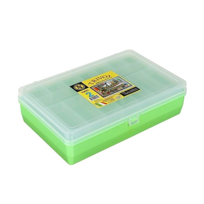 Коробка "Тривол" ТИП-2, двухъярусная, 235 х 150 х 65 мм, цвет салатовый от компании Интернет-гипермаркет «MOLL» - фото 1