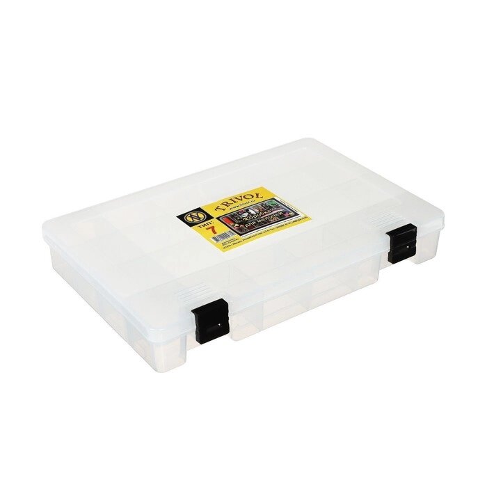 Коробка "Тривол" ТИП-7, 6 съёмных перегородок, 24 ячейки, 274 х 188 х 45 мм, прозрачная от компании Интернет-гипермаркет «MOLL» - фото 1