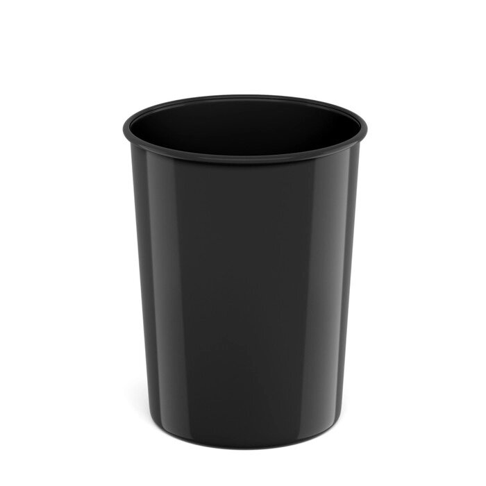 Корзина для бумаг и мусора 13.5 литров ErichKrause Classic, литая, черная от компании Интернет-гипермаркет «MOLL» - фото 1