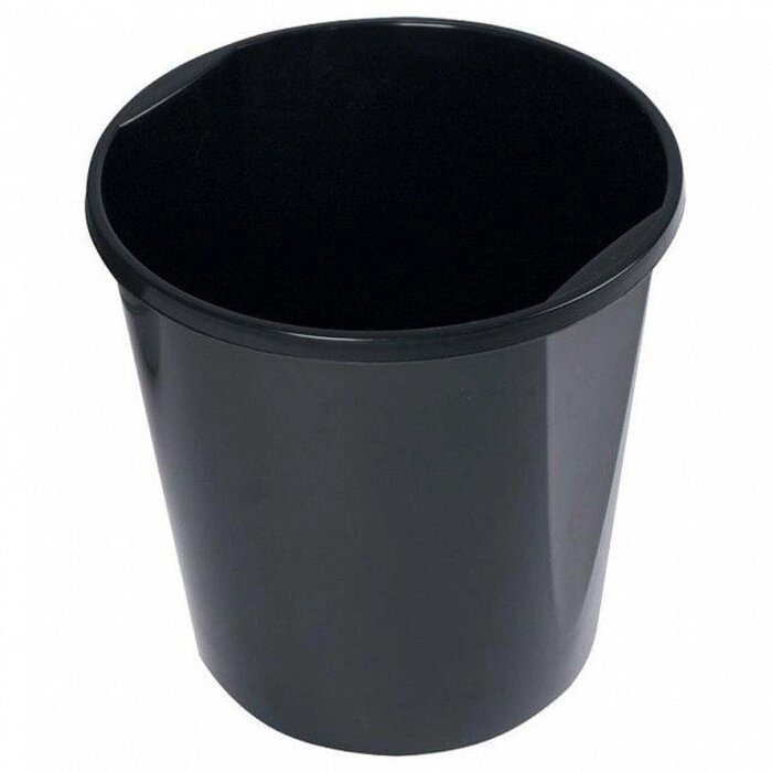 Корзина для бумаг и мусора 19 литров, Сalligrata "Доступный офис", пластик, сплошная, черная от компании Интернет-гипермаркет «MOLL» - фото 1