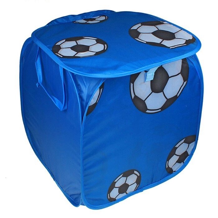 Корзина для игрушек "Футбол" с ручками и крышкой, цвет синий от компании Интернет-гипермаркет «MOLL» - фото 1