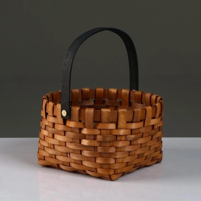 Корзина плетеная, секвойя, D21,5хH12/25 см, коричневый от компании Интернет-гипермаркет «MOLL» - фото 1