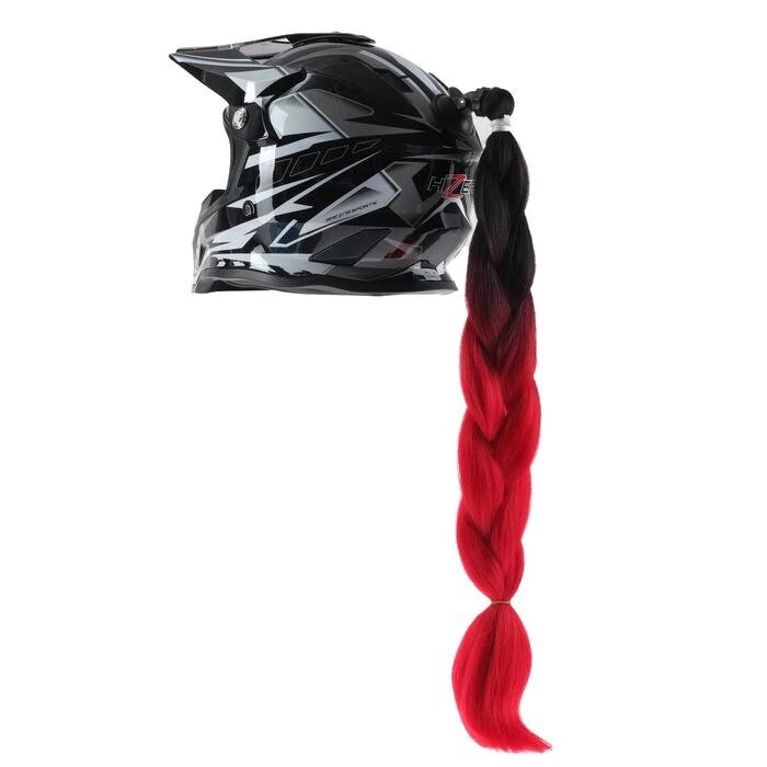Коса на мотошлем, крепление присоской, 60 см, черно-красный от компании Интернет-гипермаркет «MOLL» - фото 1