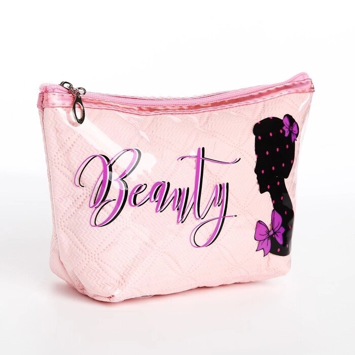 Косметичка-сумка Девушка, 23*7*14, отд на молнии, бледно розовый от компании Интернет-гипермаркет «MOLL» - фото 1