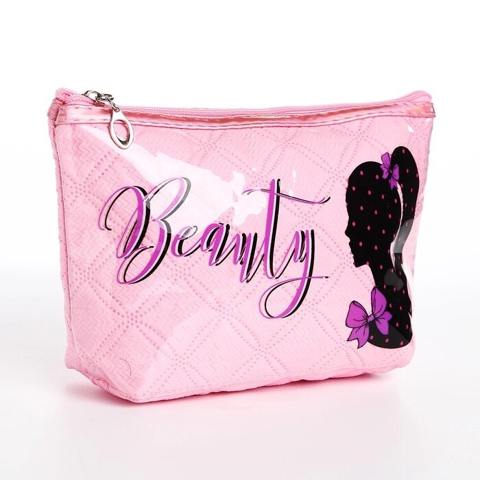 Косметичка-сумка Девушка, 23*7*14, отд на молнии, розовый от компании Интернет-гипермаркет «MOLL» - фото 1