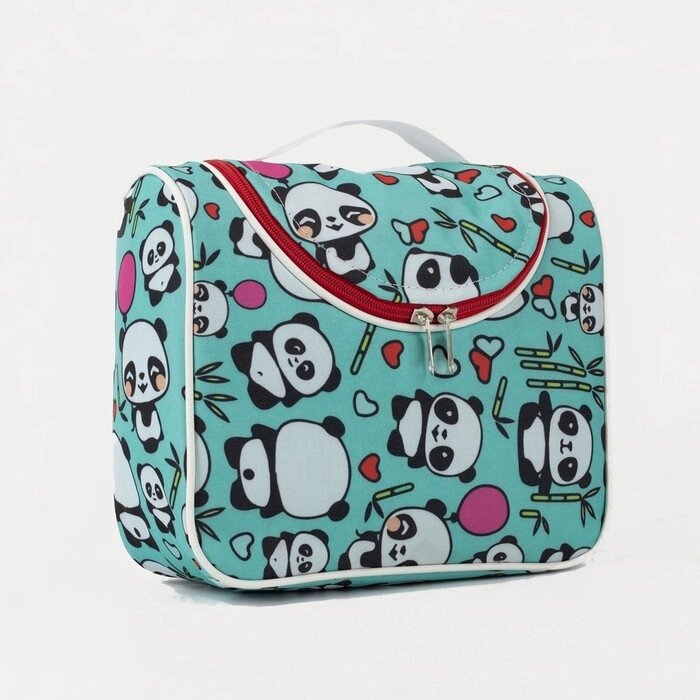 Косметичка-сумка, отдел на молнии, цвет бирюзовый, "Панды" от компании Интернет-гипермаркет «MOLL» - фото 1