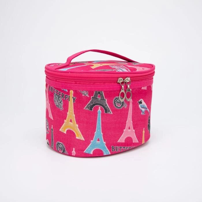 Косметичка-сундук, отдел на молнии, цвет розовый, "Париж" от компании Интернет-гипермаркет «MOLL» - фото 1