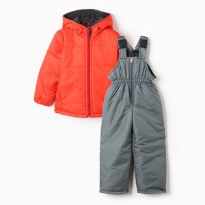 Костюм демисезонный детский (куртка/полукомб), цвет красный, рост 98-104 см
