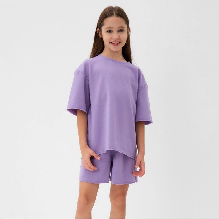 Костюм детский (футболка, шорты) MINAKU: Casual Collection цвет лиловый, рост 110 см от компании Интернет-гипермаркет «MOLL» - фото 1