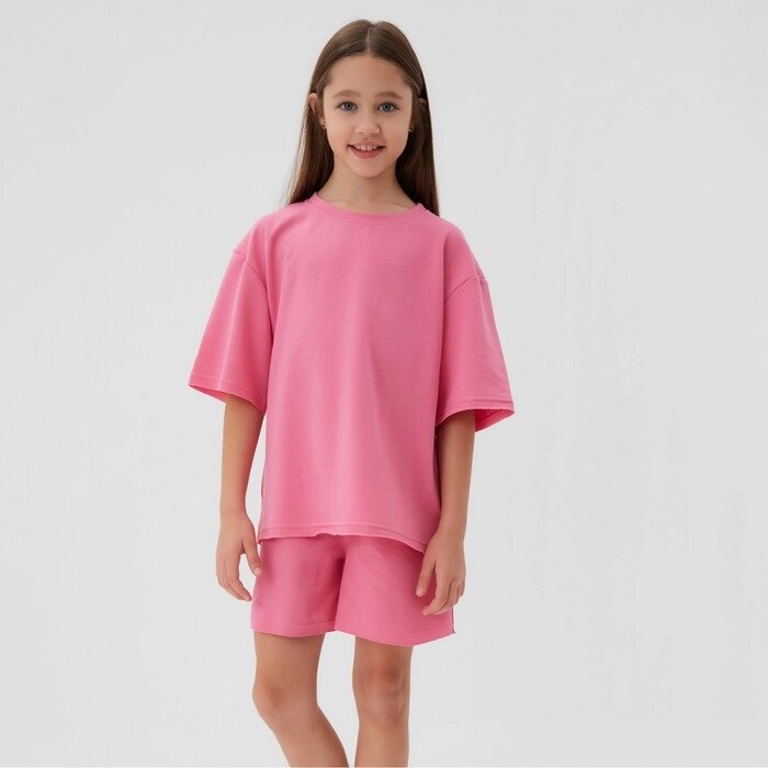 Костюм детский (футболка, шорты) MINAKU: Casual Collection цвет розовый, рост 104 см от компании Интернет-гипермаркет «MOLL» - фото 1