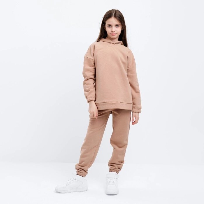 Костюм детский (худи, брюки) MINAKU цвет бежевый, рост 146 см от компании Интернет-гипермаркет «MOLL» - фото 1