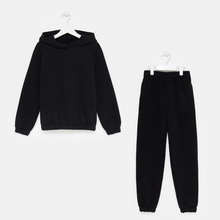 Костюм детский (худи, брюки) MINAKU цвет черный, рост 134 от компании Интернет-гипермаркет «MOLL» - фото 1