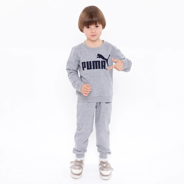 Костюм детский PUMA (свитшот, брюки), цвет серый, рост 110 см (5 лет) от компании Интернет-гипермаркет «MOLL» - фото 1