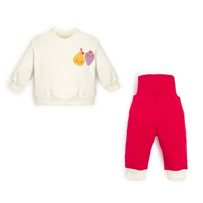 Костюм детский (свитшот, брюки) MINAKU, цвет экрю/фуксия, рост 62-68 см от компании Интернет-гипермаркет «MOLL» - фото 1