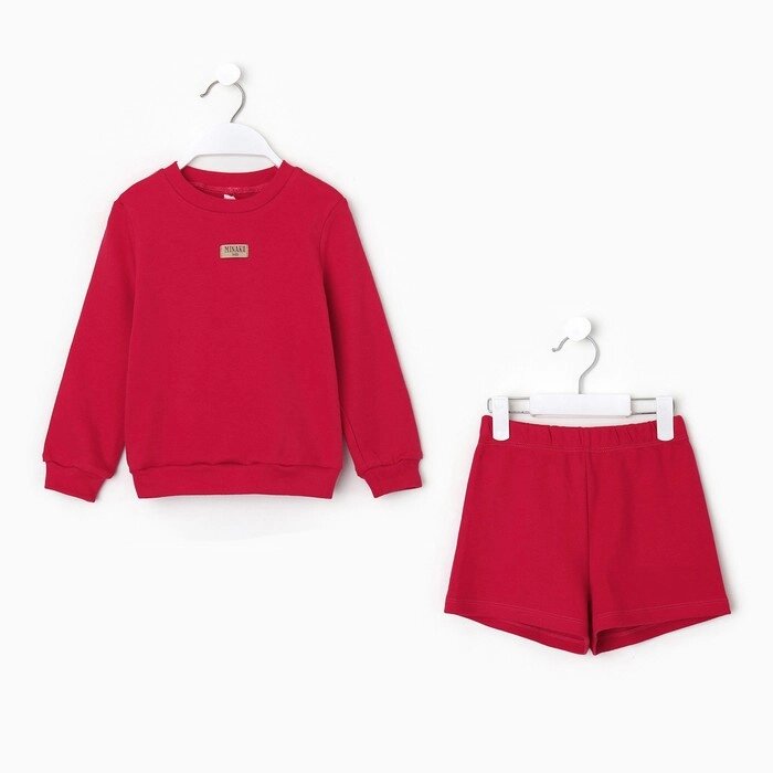 Костюм детский (свитшот, шорты) MINAKU, цвет фуксия, рост 80-86 см от компании Интернет-гипермаркет «MOLL» - фото 1