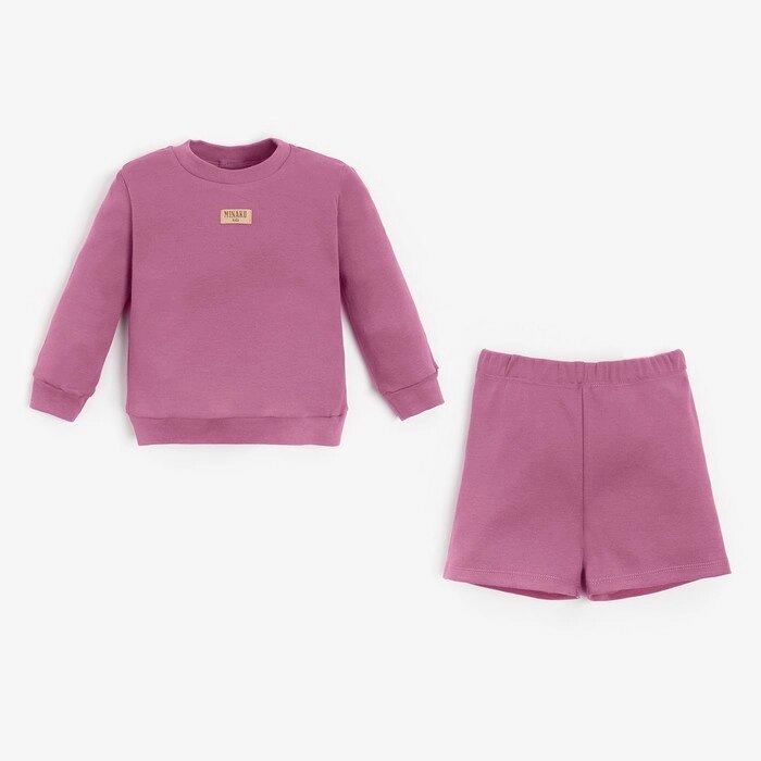 Костюм детский (свитшот, шорты) MINAKU, цвет малиновый, рост 80-86 см от компании Интернет-гипермаркет «MOLL» - фото 1