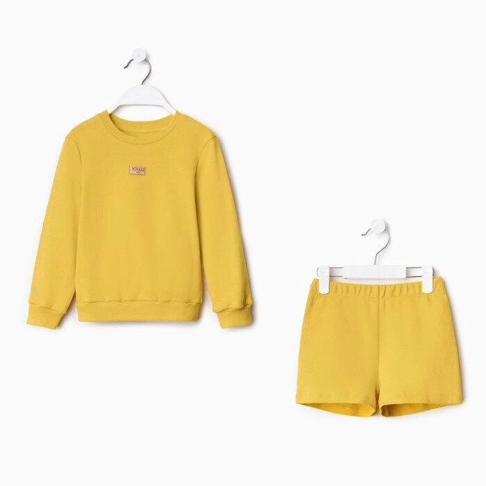 Костюм детский (свитшот, шорты) MINAKU, цвет жёлтый, рост 104 см от компании Интернет-гипермаркет «MOLL» - фото 1