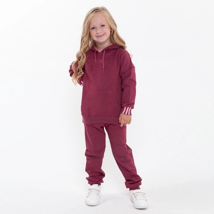Костюм детский (толстовка, брюки) Adidas, цвет бордовый, рост 104 см (4 года) от компании Интернет-гипермаркет «MOLL» - фото 1