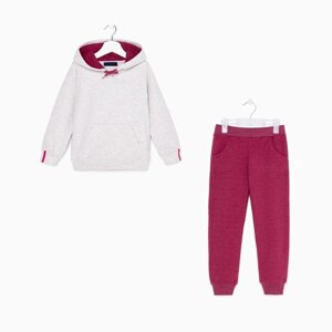 Костюм детский (толстовка, брюки) Adidas, цвет серый/красный, рост 104 см (4 года)
