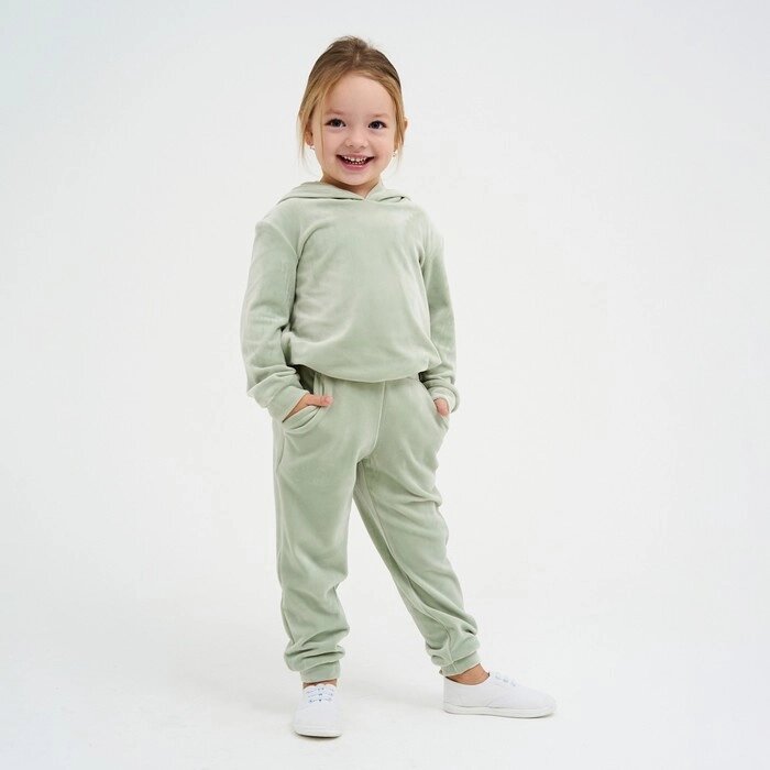Костюм детский (толстовка, брюки) KAFTAN "Basic line" р. 30 (98-104), зеленый от компании Интернет-гипермаркет «MOLL» - фото 1