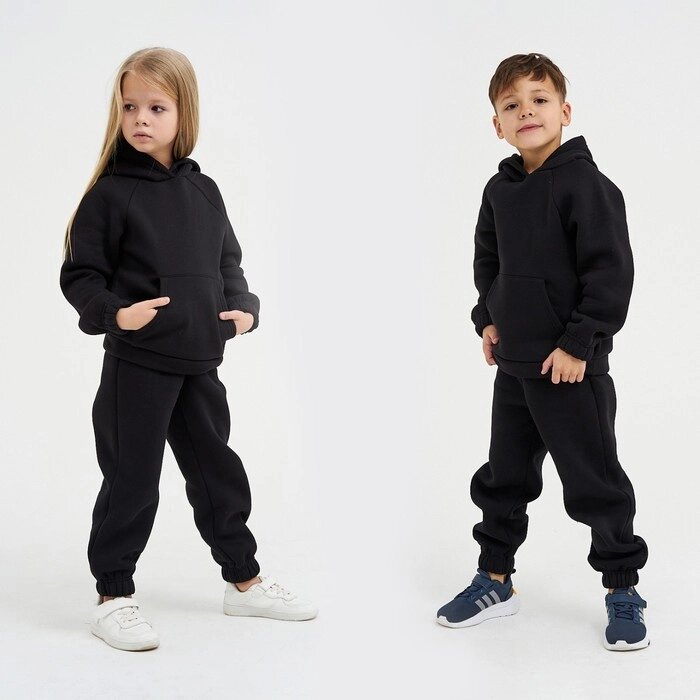 Костюм детский (толстовка, брюки) KAFTAN "Basic line" р. 32 (110-116), черный от компании Интернет-гипермаркет «MOLL» - фото 1