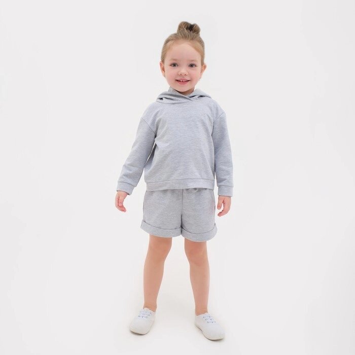 Костюм детский (толстовка, шорты) KAFTAN "Basic line", рост 98-104, серый от компании Интернет-гипермаркет «MOLL» - фото 1
