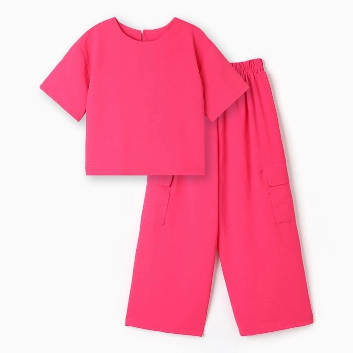 Костюм для девочки (футболка, брюки), цвет фуксия, рост 116 см от компании Интернет-гипермаркет «MOLL» - фото 1