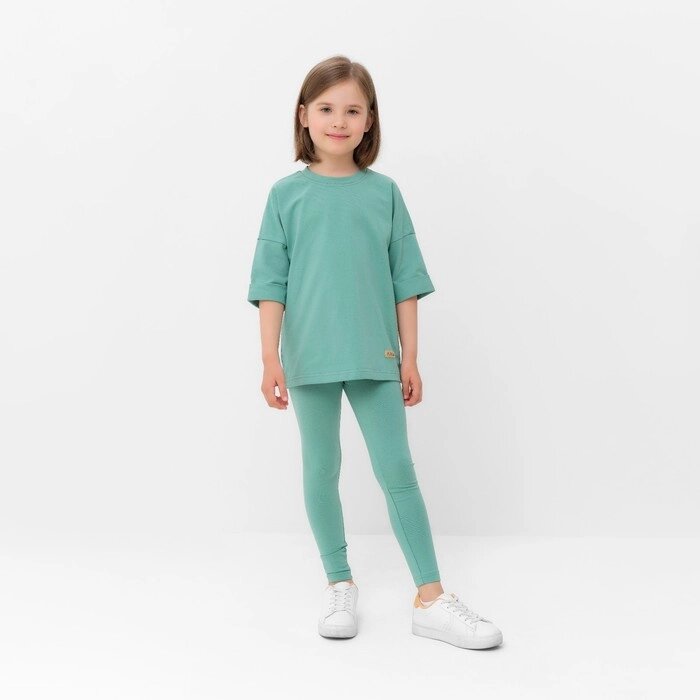 Костюм для девочки (футболка, лосины) MINAKU цвет оливковый, рост 104 см от компании Интернет-гипермаркет «MOLL» - фото 1