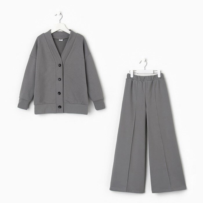 Костюм для девочки (кардиган, брюки) MINAKU цвет серый, рост 158 см от компании Интернет-гипермаркет «MOLL» - фото 1