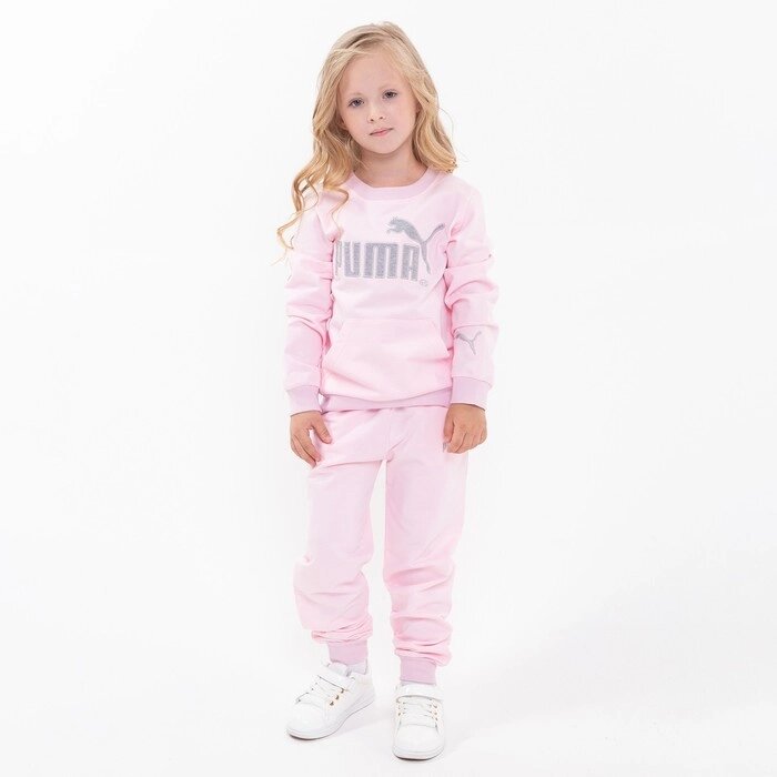 Костюм для девочки PUMA (свитшот, брюки), цвет розовый, рост 104 см (4 года) от компании Интернет-гипермаркет «MOLL» - фото 1