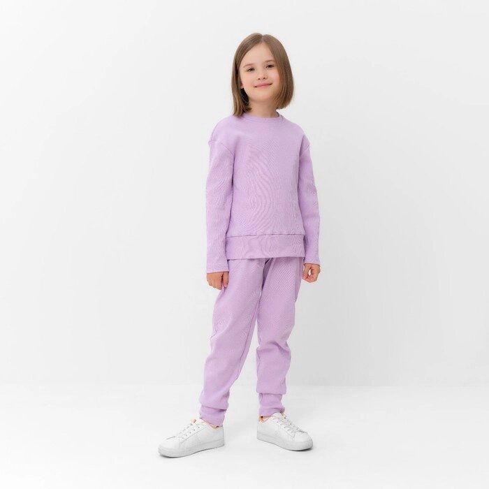 Костюм для девочки (свитшот, брюки) MINAKU цвет лиловый, рост 110 см от компании Интернет-гипермаркет «MOLL» - фото 1