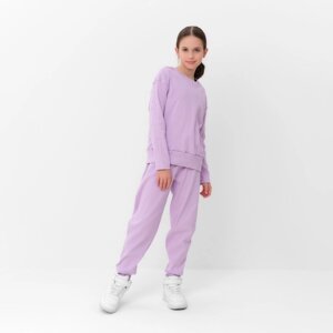 Костюм для девочки (свитшот, брюки) MINAKU цвет лиловый, рост 140 см