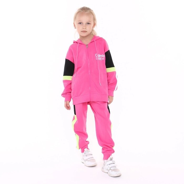 Костюм для девочки (толстовка/брюки), цвет розовый, рост 104-110см от компании Интернет-гипермаркет «MOLL» - фото 1