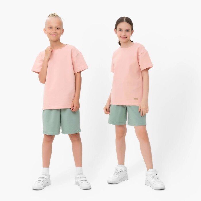 Костюм для мальчика (футболка, шорты) MINAKU цвет бежевый/ олива, рост 140 см от компании Интернет-гипермаркет «MOLL» - фото 1