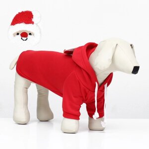 Костюм для животных "Дед Мороз", размер XL, краный
