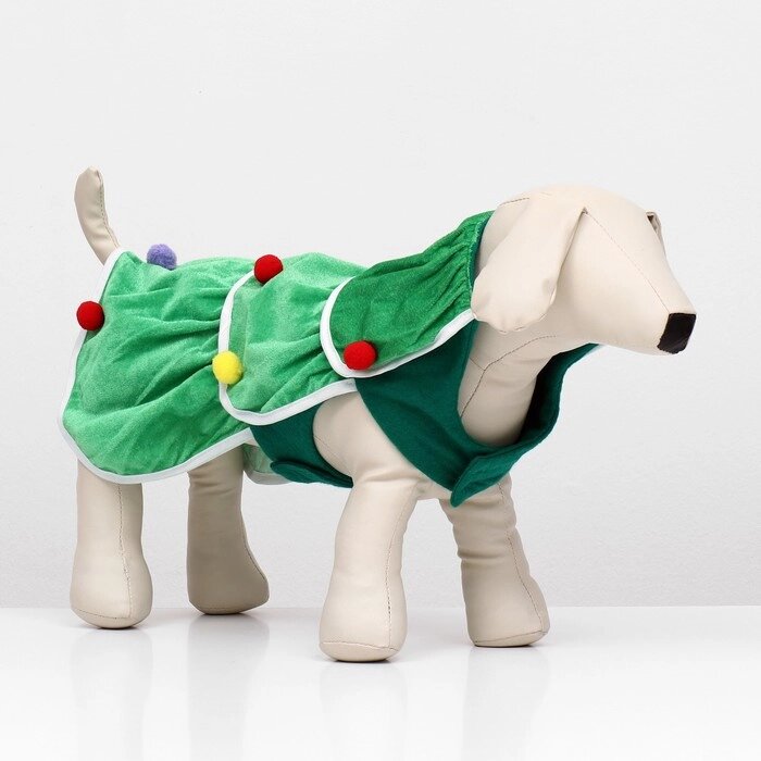 Костюм для животных "Ёлочка", размер L (ДС 43, ОГ 50 см), зелёный от компании Интернет-гипермаркет «MOLL» - фото 1