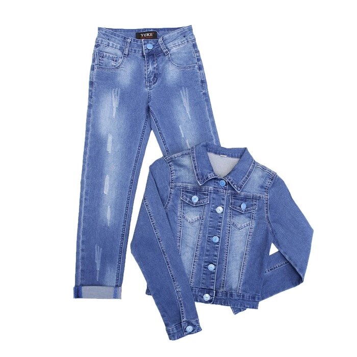Костюм джинсовый для девочек, рост 110 см от компании Интернет-гипермаркет «MOLL» - фото 1