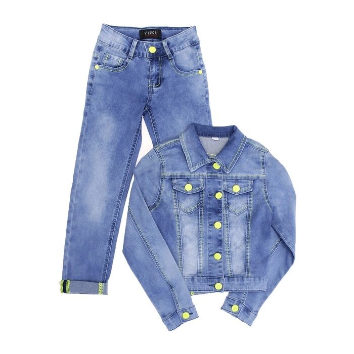 Костюм джинсовый для девочек, рост 110 см от компании Интернет-гипермаркет «MOLL» - фото 1