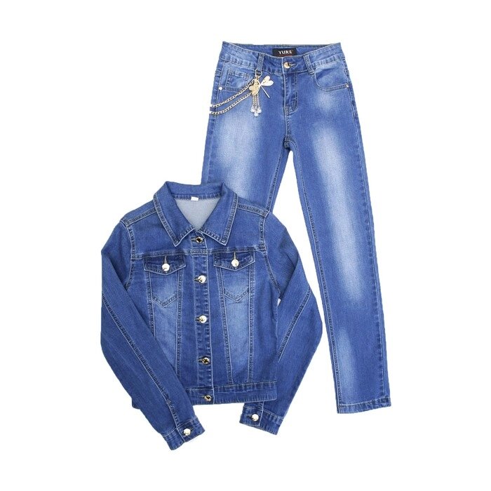 Костюм джинсовый для девочек, рост 146 см от компании Интернет-гипермаркет «MOLL» - фото 1