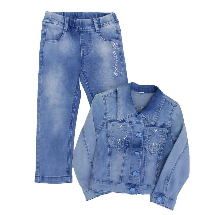Костюм джинсовый для девочек, рост 86 см от компании Интернет-гипермаркет «MOLL» - фото 1